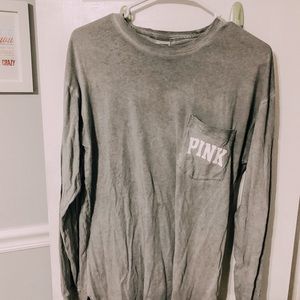 VS PINK Long Sleeve Pocket Tee